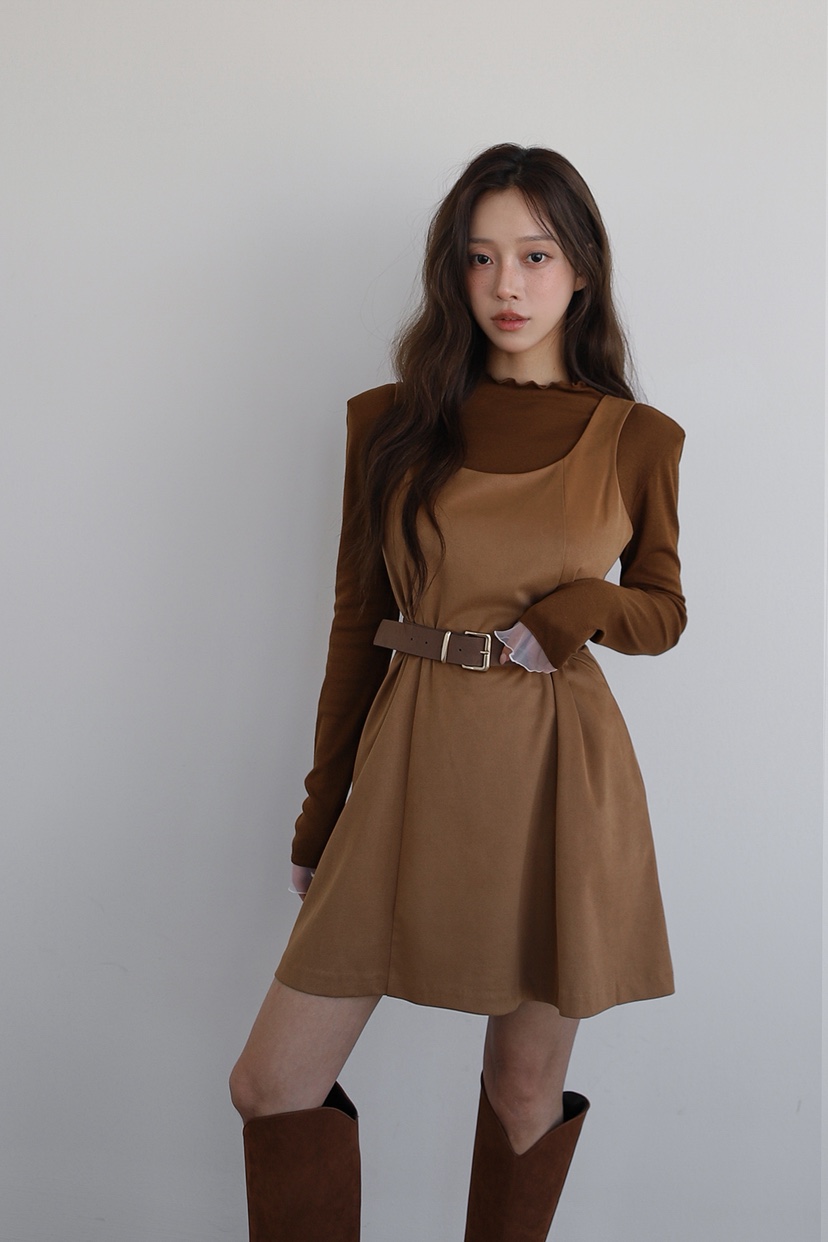 SLIT韓國直郵㊣女裝新款25秋冬人氣休閑真品時尚職業連衣裙SLIT連衣裙