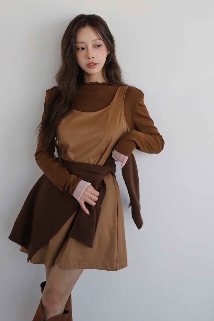 SLIT韓國直郵㊣女裝新款25秋冬人氣休閑真品時尚職業連衣裙SLIT連衣裙