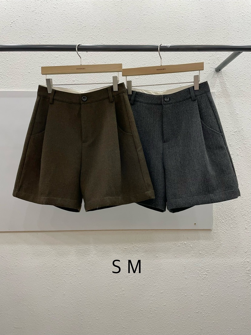 EGGPLANT東大門㊣代購女裝新款休閑人氣真品推薦25秋冬短褲羊毛EGGPLANT短褲