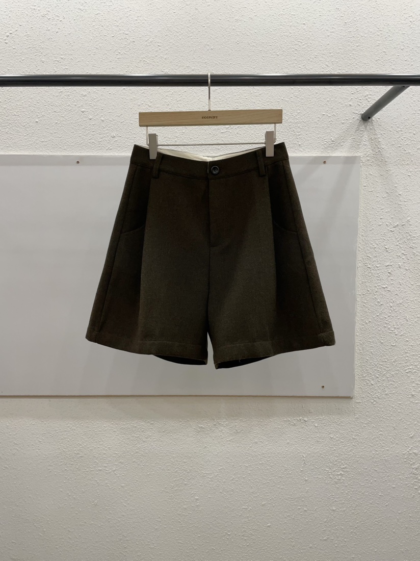 EGGPLANT東大門㊣代購女裝新款休閑人氣真品推薦25秋冬短褲羊毛EGGPLANT短褲圖色1