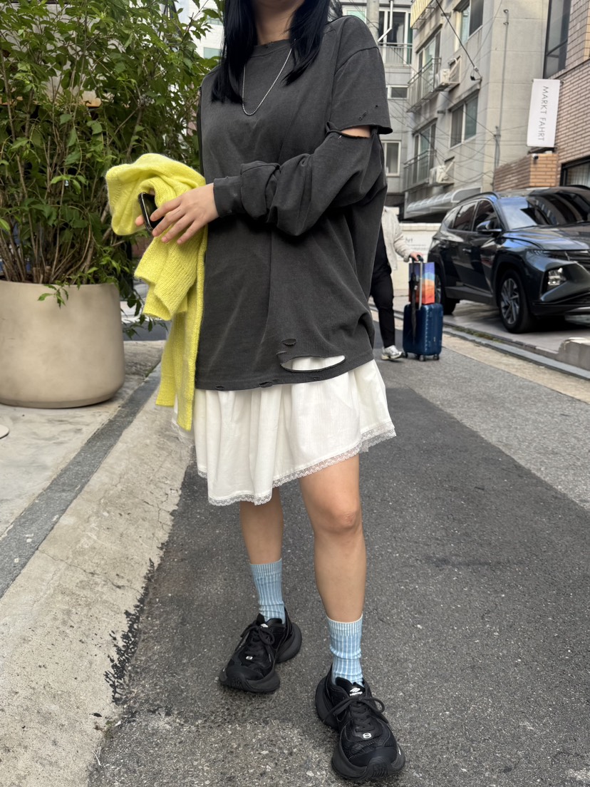 FRANC—L韓國代購㊣女裝新款休閑25秋冬熱賣真品時尚短裙褶皺FRANC短裙
