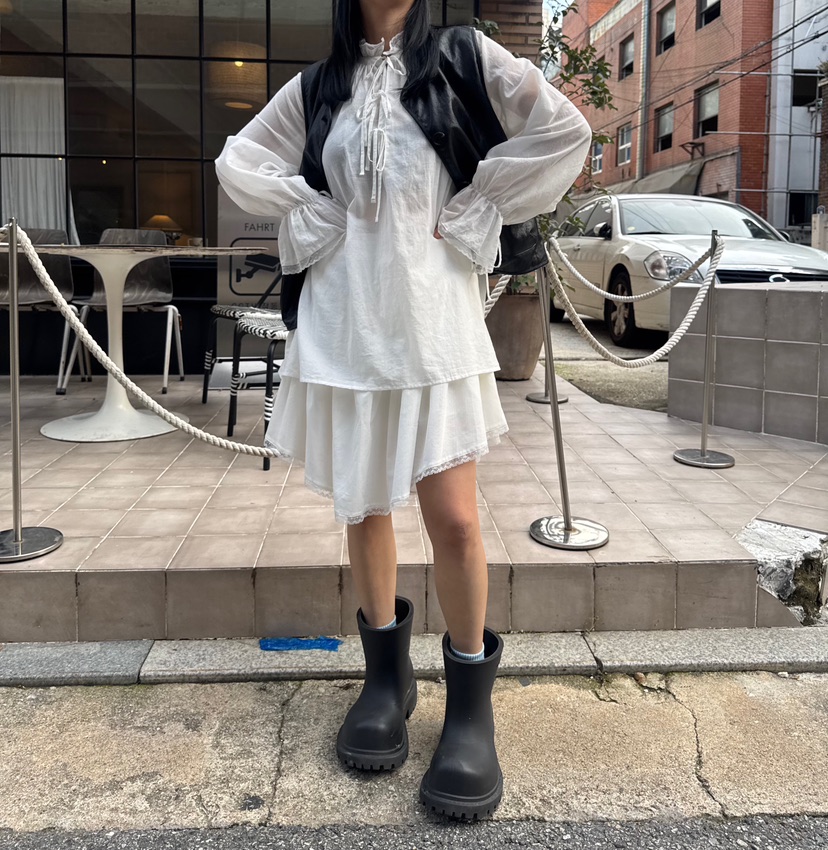 FRANC—L韓國代購㊣女裝新款休閑25秋冬熱賣真品時尚短裙褶皺FRANC短裙