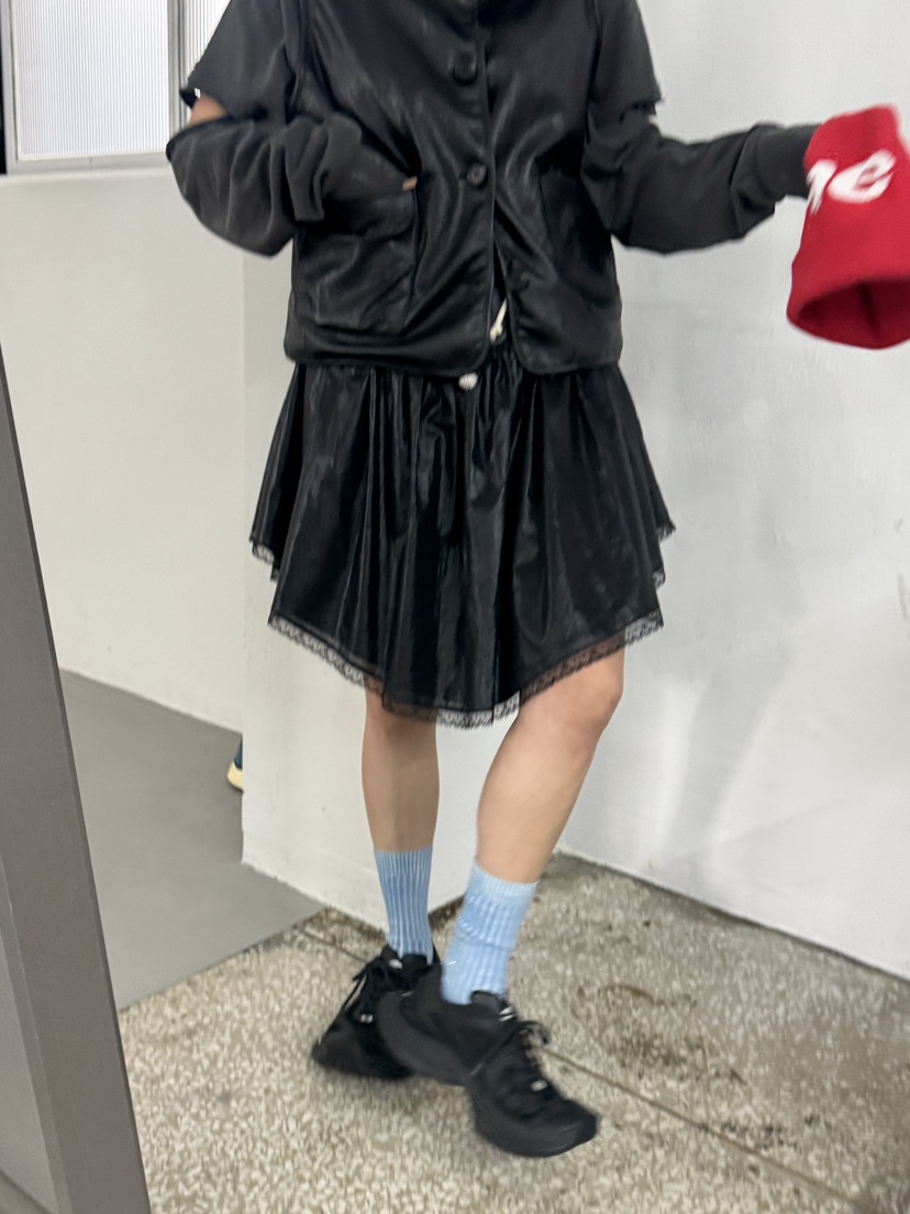 FRANC—L韓國代購㊣女裝新款休閑25秋冬熱賣真品時尚短裙褶皺FRANC短裙圖色1