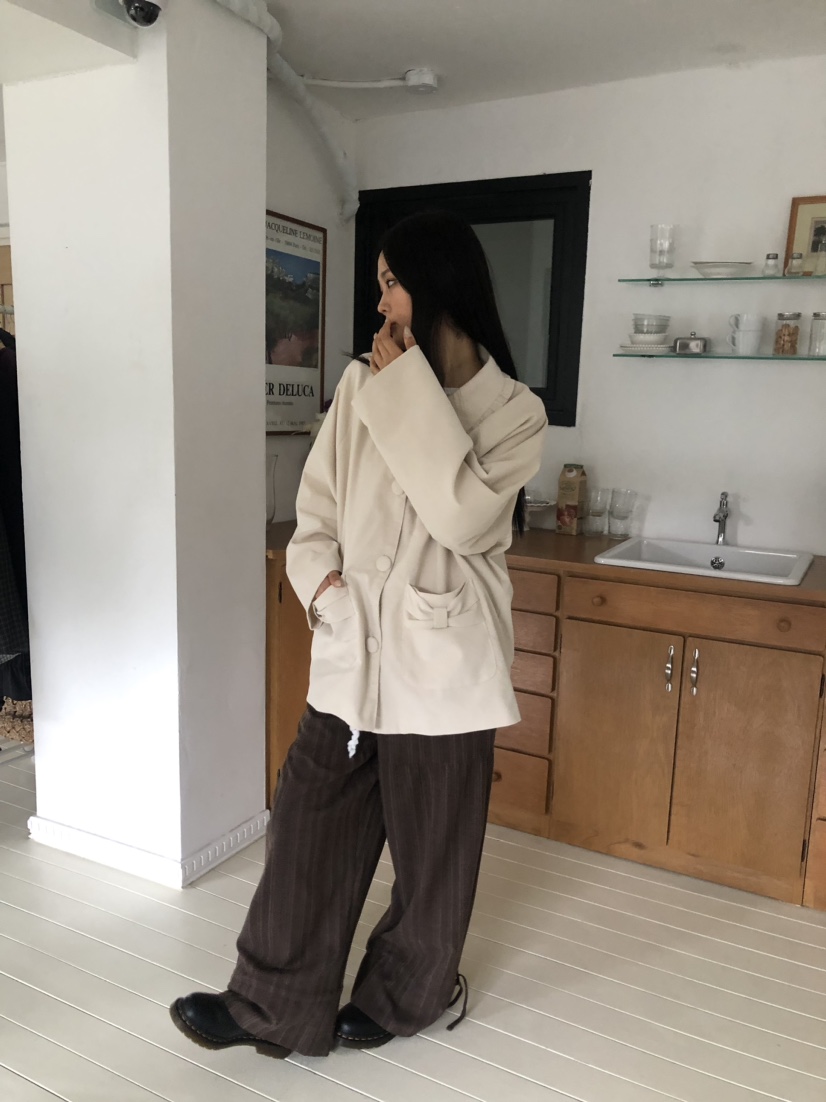 FLASH韓國代購㊣女裝新款休閑真品職業時尚推薦25秋冬中長款大衣FLASH中長款大衣