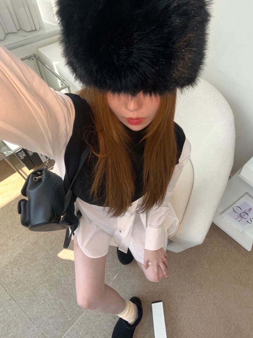 NICEALICE韓國代購㊣女裝新款人氣真品熱賣推薦休閑帽子毛皮NICEALICE帽子圖色1