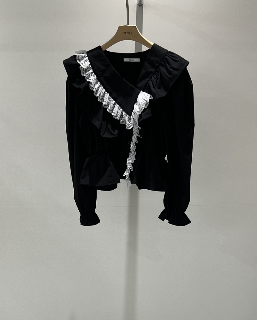 DENISE東大門㊣實拍女裝新品真品職業休閑推薦襯衫蕾絲衫蕾絲DENISE襯衫/蕾絲衫圖色1