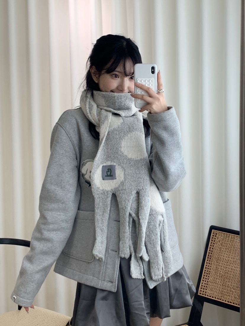 NICEALICE韓國直郵㊣女士新品時尚熱賣休閑圍巾披肩羊毛圍巾NICEALICE圍巾/披肩圖色1