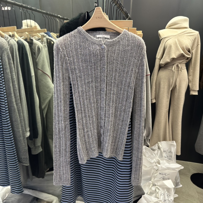 UNA/THE MAY東大門㊣實拍女士新品休閑25秋冬針織衫羊毛開衫THEMAY/UNA針織衫圖色1