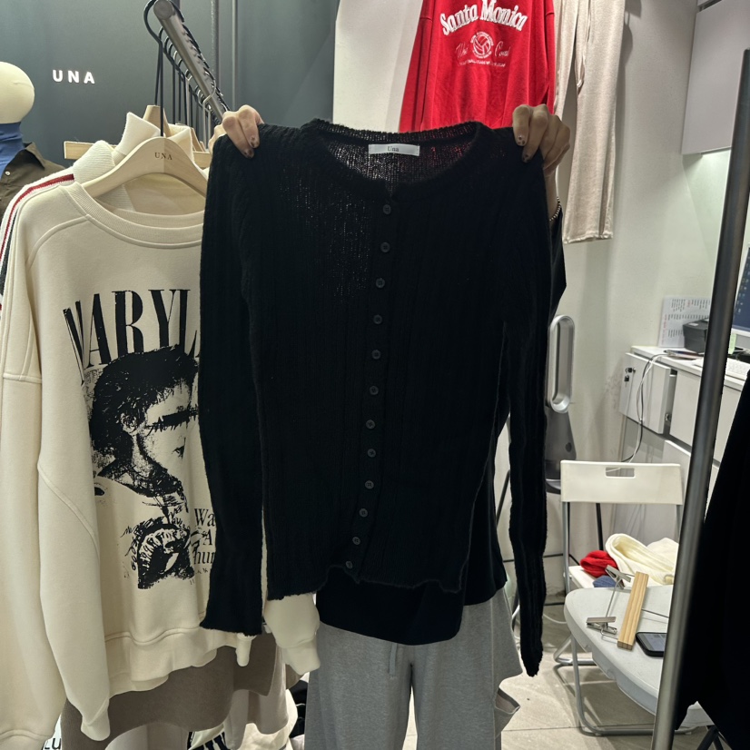 UNA/THE MAY東大門㊣實拍女士新品休閑25秋冬針織衫羊毛開衫THEMAY/UNA針織衫圖色3