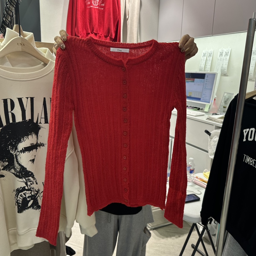 UNA/THE MAY東大門㊣實拍女士新品休閑25秋冬針織衫羊毛開衫THEMAY/UNA針織衫圖色4