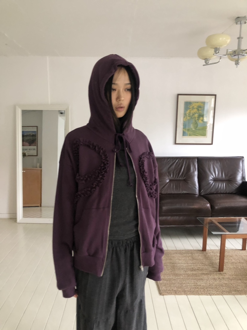 FLASH韓國直郵㊣女裝新款25秋冬熱賣時尚職業人氣夾克拉鏈連帽FLASH夾克