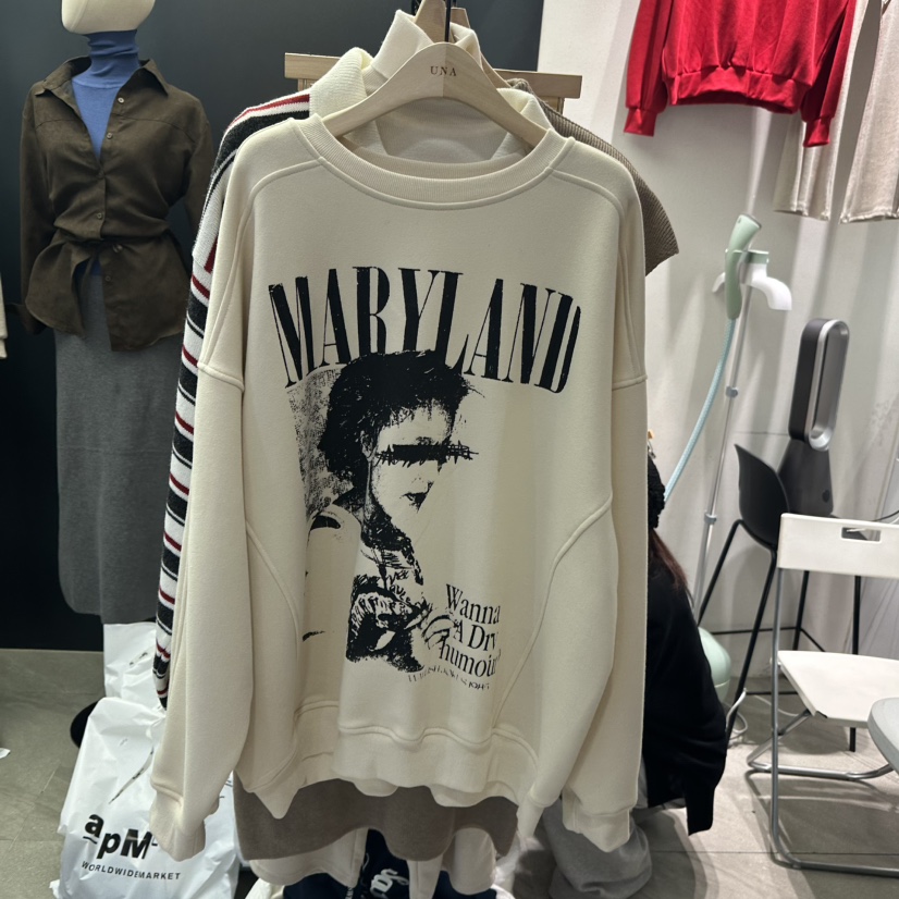 UNA/THE MAY韓國直郵㊣女裝新品職業25秋冬休閑推薦時尚衛衣THEMAY/UNA衛衣圖色1