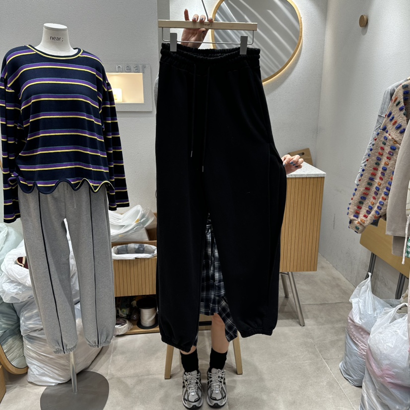 NEAR東大門㊣代購女士新款休閑熱賣真品25秋冬時尚休閑褲開衩NEAR休閑褲圖色1