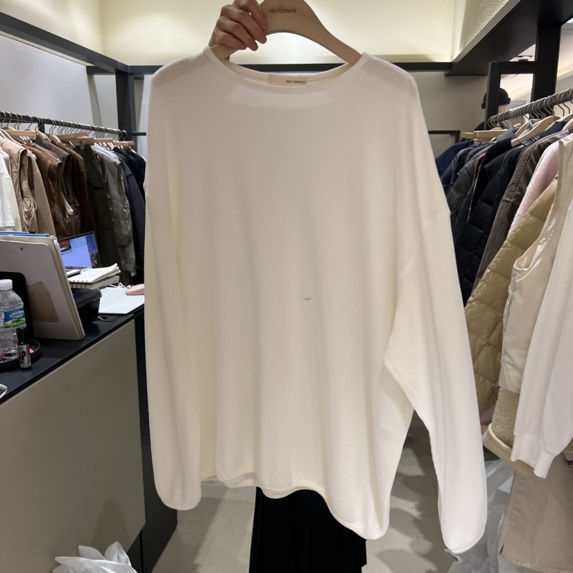 SELF SERVICE韓國直郵㊣女裝新品推薦25秋冬休閑熱賣長袖T恤SELF SERVICE長袖T恤圖色1