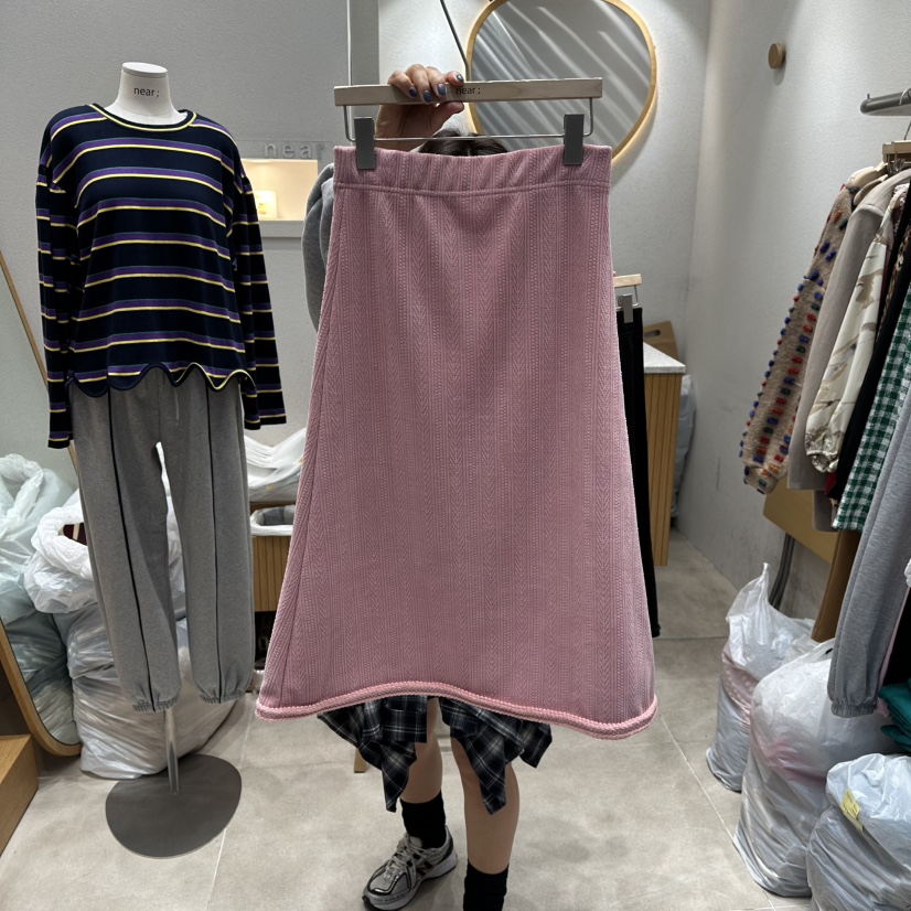 NEAR韓國代購㊣女裝新品休閑熱賣25秋冬職業真品人氣推薦長裙NEAR長裙圖色1