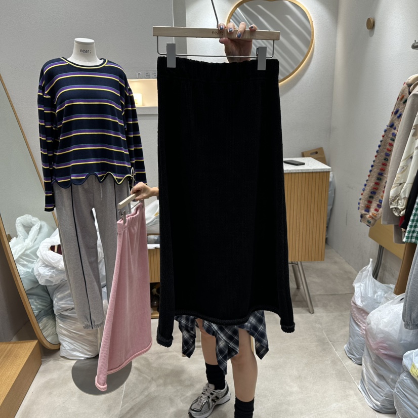 NEAR韓國代購㊣女裝新品休閑熱賣25秋冬職業真品人氣推薦長裙NEAR長裙圖色2