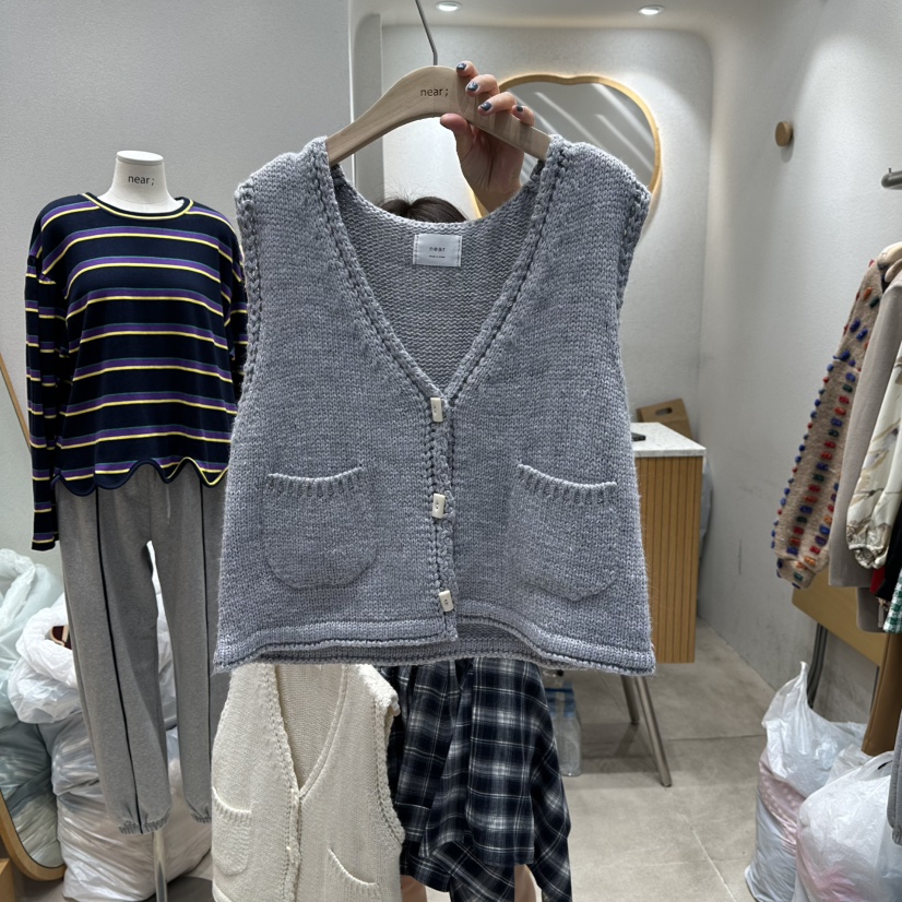 NEAR東大門㊣代購女裝新品25秋冬休閑職業時尚推薦人氣馬甲NEAR馬甲圖色1