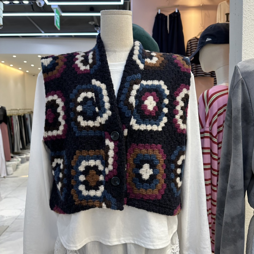 NEAR東大門㊣代購女士新品25秋冬真品休閑馬甲不含內搭刺繡NEAR馬甲圖色1