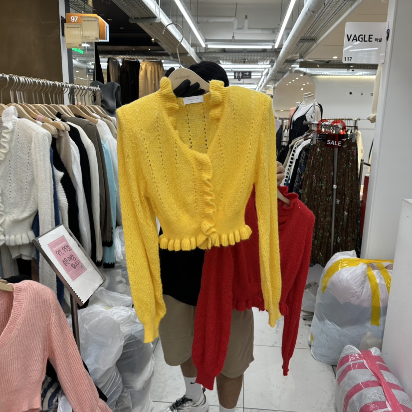 空韓國代購㊣女裝新品人氣時尚職業真品熱賣推薦休閑針織衫空針織衫圖色2