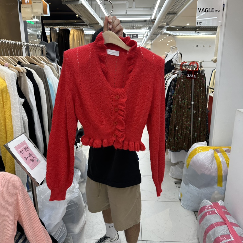 空韓國代購㊣女裝新品人氣時尚職業真品熱賣推薦休閑針織衫空針織衫圖色3