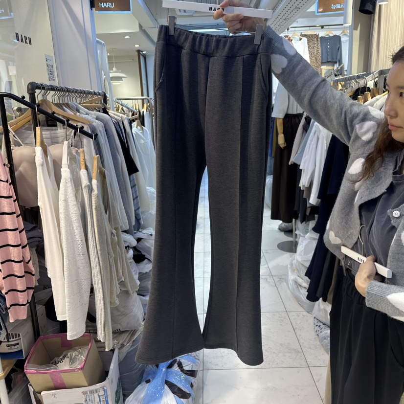 HARU韓國代購㊣女裝新款休閑時尚真品25秋冬職業休閑褲口袋HARU休閑褲圖色1灰色