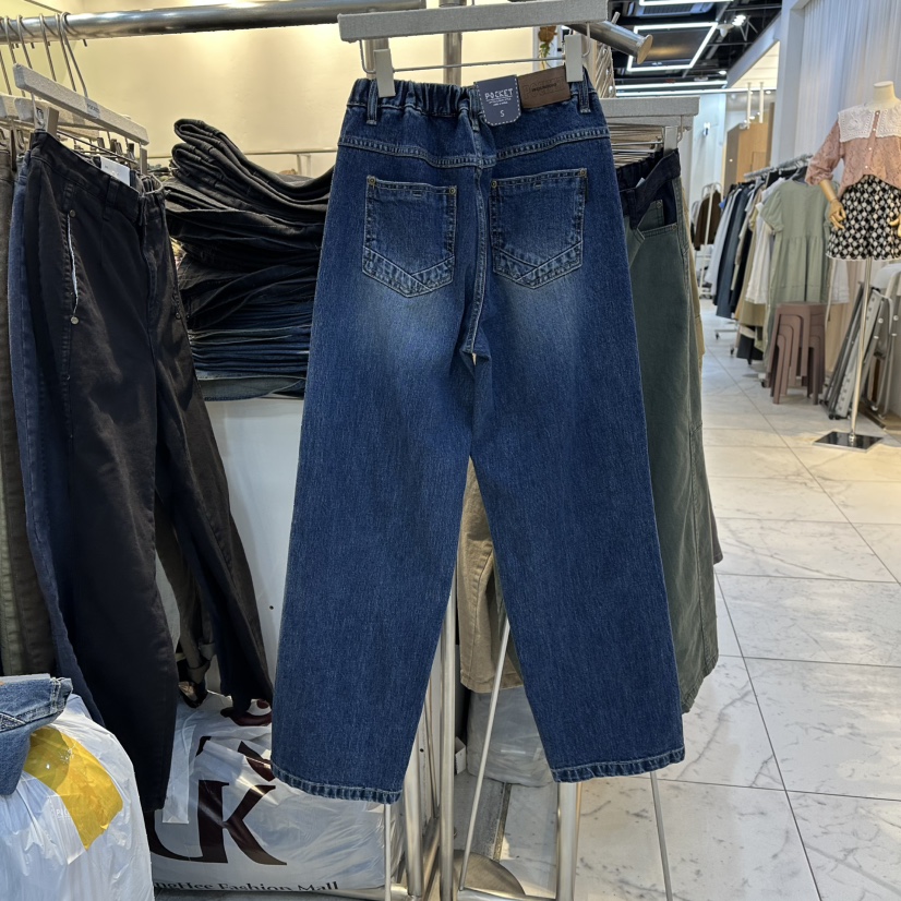 POCKET-Q韓國代購㊣女士新品休閑人氣25秋冬真品推薦牛仔褲POCKET-Q牛仔褲