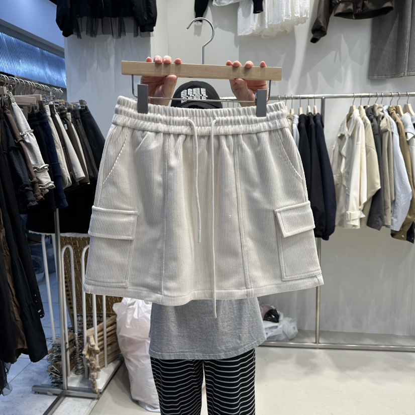 HOT PLACE東大門㊣直郵女士新品休閑推薦25秋冬短裙燈芯絨口袋HOT PLACE/DREAM GIRIS短裙圖色1