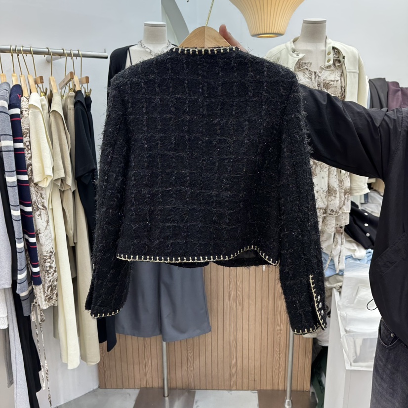 DELIGHT-Q東大門㊣實拍女士新品休閑25秋冬真品時尚夾克花呢DELIGHT-Q夾克