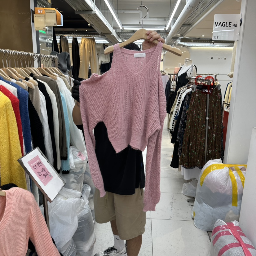 空韓國代購㊣女士新品25秋冬熱賣時尚真品人氣推薦職業針織衫空針織衫圖色2