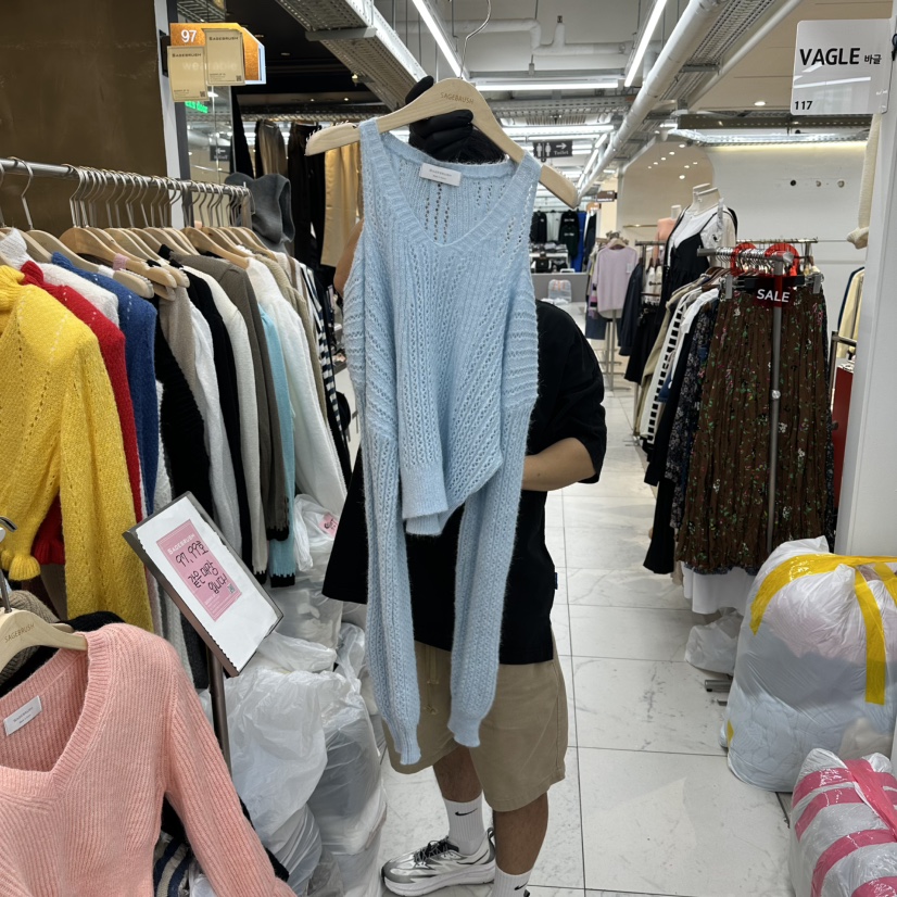 空韓國代購㊣女士新品25秋冬熱賣時尚真品人氣推薦職業針織衫空針織衫圖色3