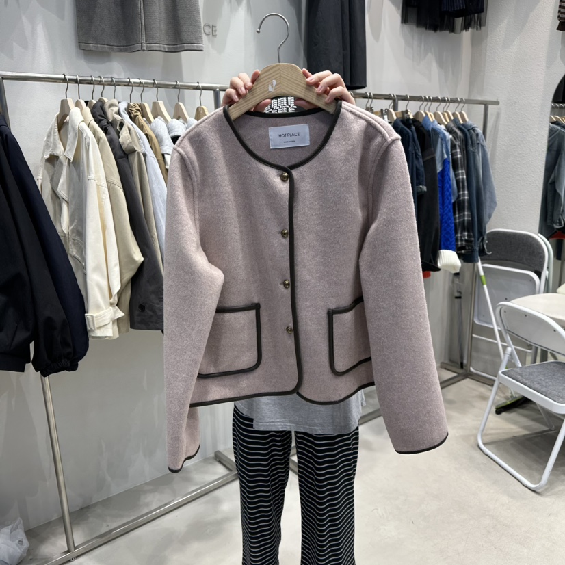 HOT PLACE東大門㊣實拍女裝新品人氣熱賣休閑真品夾克羊毛HOT PLACE/DREAM GIRIS夾克圖色2