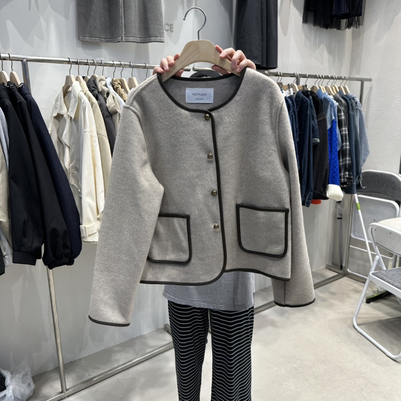 HOT PLACE東大門㊣實拍女裝新品人氣熱賣休閑真品夾克羊毛HOT PLACE/DREAM GIRIS夾克圖色3
