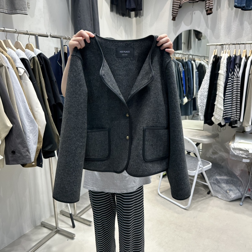 HOT PLACE東大門㊣實拍女裝新品人氣熱賣休閑真品夾克羊毛HOT PLACE/DREAM GIRIS夾克圖色4