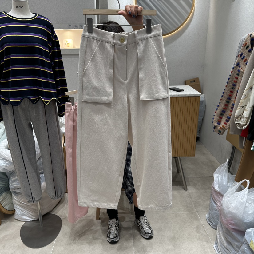 NEAR韓國代購㊣女士新款推薦熱賣人氣職業時尚休閑休閑褲口袋NEAR休閑褲圖色1