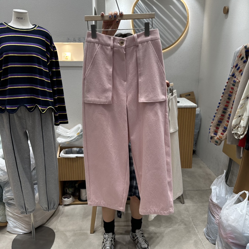 NEAR韓國代購㊣女士新款推薦熱賣人氣職業時尚休閑休閑褲口袋NEAR休閑褲圖色2