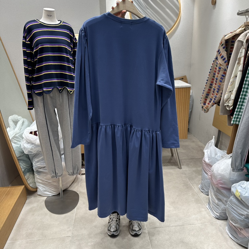 NEAR韓國直郵㊣女士新品時尚熱賣真品休閑推薦25秋冬連衣裙口袋NEAR連衣裙