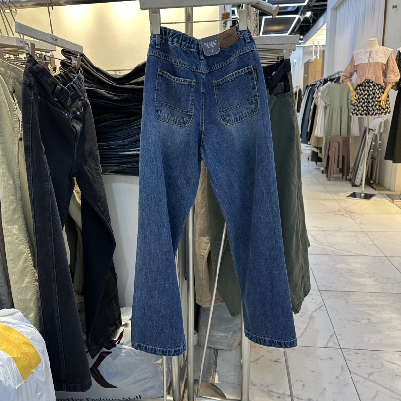 POCKET-Q東大門㊣實拍女士新品推薦時尚25秋冬職業休閑牛仔褲POCKET-Q牛仔褲