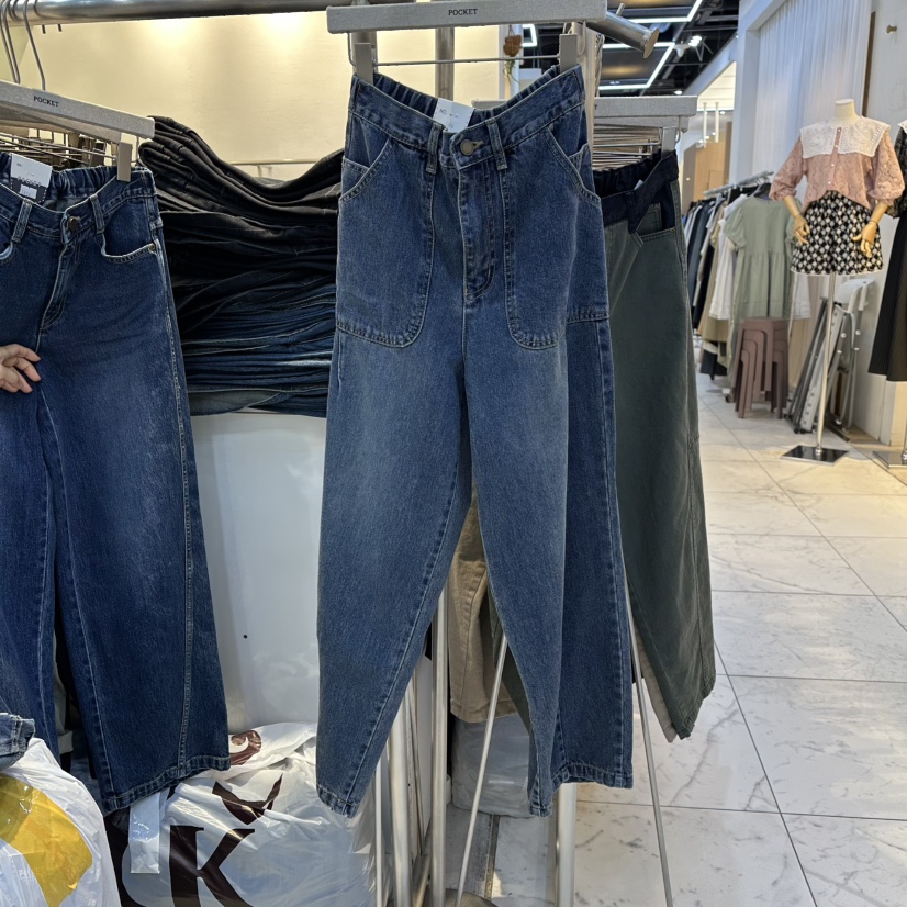 POCKET-Q東大門㊣實拍女士新品人氣25秋冬真品推薦休閑牛仔褲POCKET-Q牛仔褲圖色1