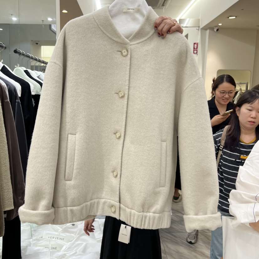VERVEINE韓國代購㊣女裝新品熱賣推薦休閑25秋冬時尚夾克手工VERVEINE夾克圖色2