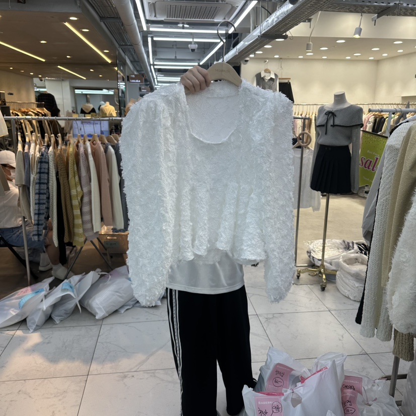 空韓國代購㊣女士新品25秋冬推薦時尚真品熱賣休閑襯衫蕾絲衫空襯衫/蕾絲衫圖色1