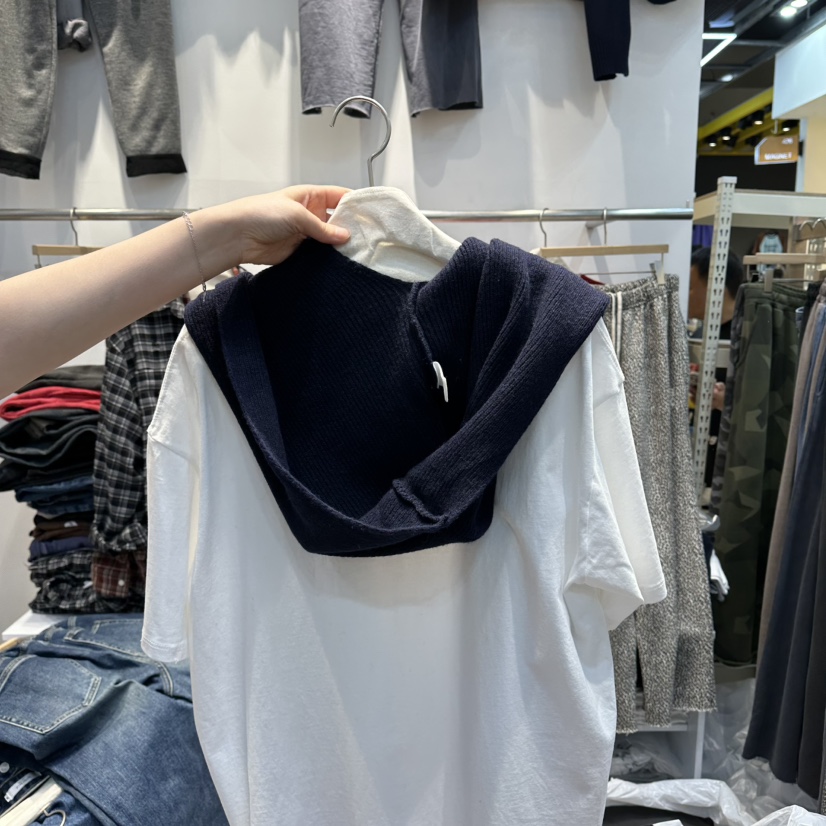 WASHBLUE東大門㊣代購女士新品推薦圍巾披肩不含內搭羊毛兜帽圍巾WASHBLUE圍巾/披肩