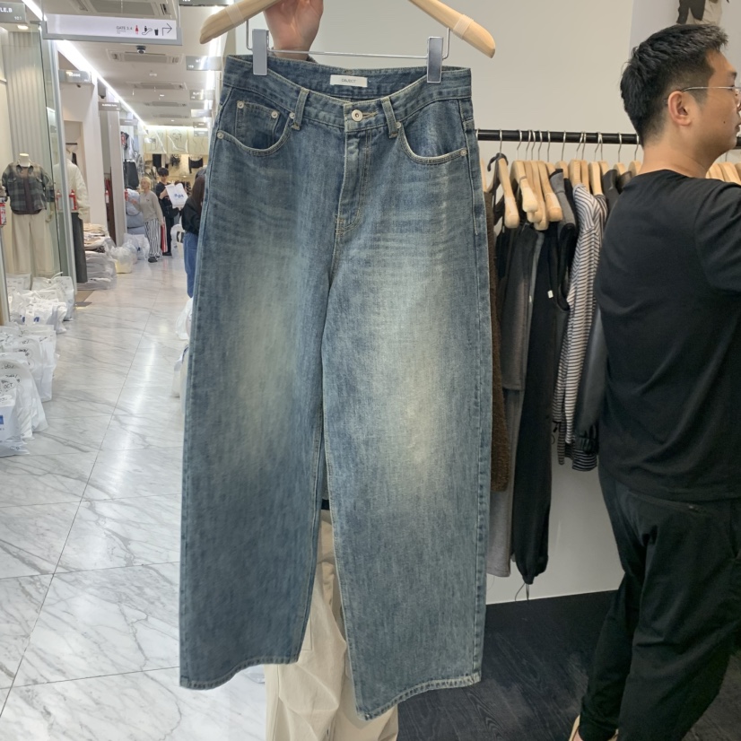 OBJECT東大門㊣代購女士新品推薦熱賣職業人氣時尚牛仔褲復古OBJECT牛仔褲圖色1