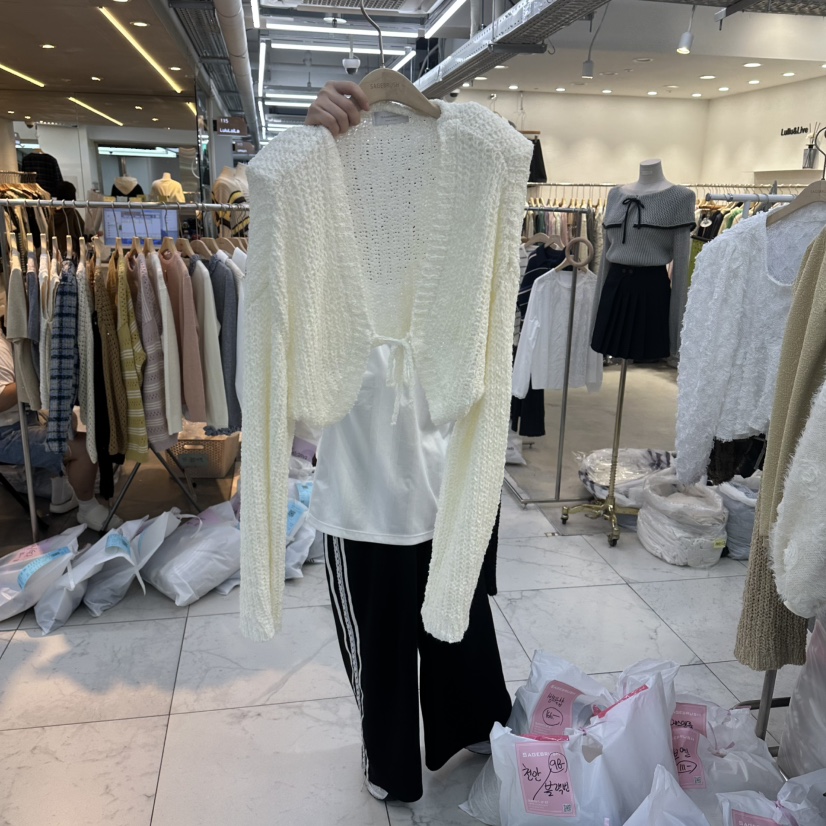 空韓國直郵㊣女裝新品時尚熱賣25秋冬真品人氣推薦職業針織衫空針織衫圖色1