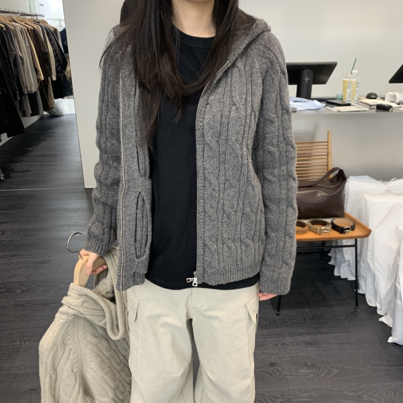 OBJECT東大門㊣直郵女士新品休閑推薦熱賣職業毛衣羊毛拉鏈OBJECT毛衣圖色2