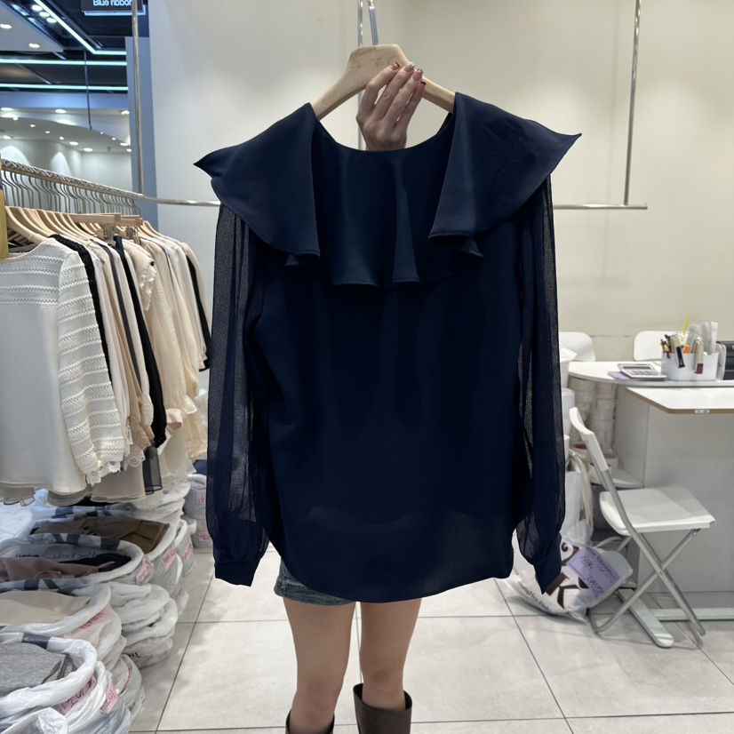 BLUE RIBBON韓國直郵㊣女士新款真品職業熱賣時尚襯衫蕾絲衫BLUE RIBBON襯衫/蕾絲衫