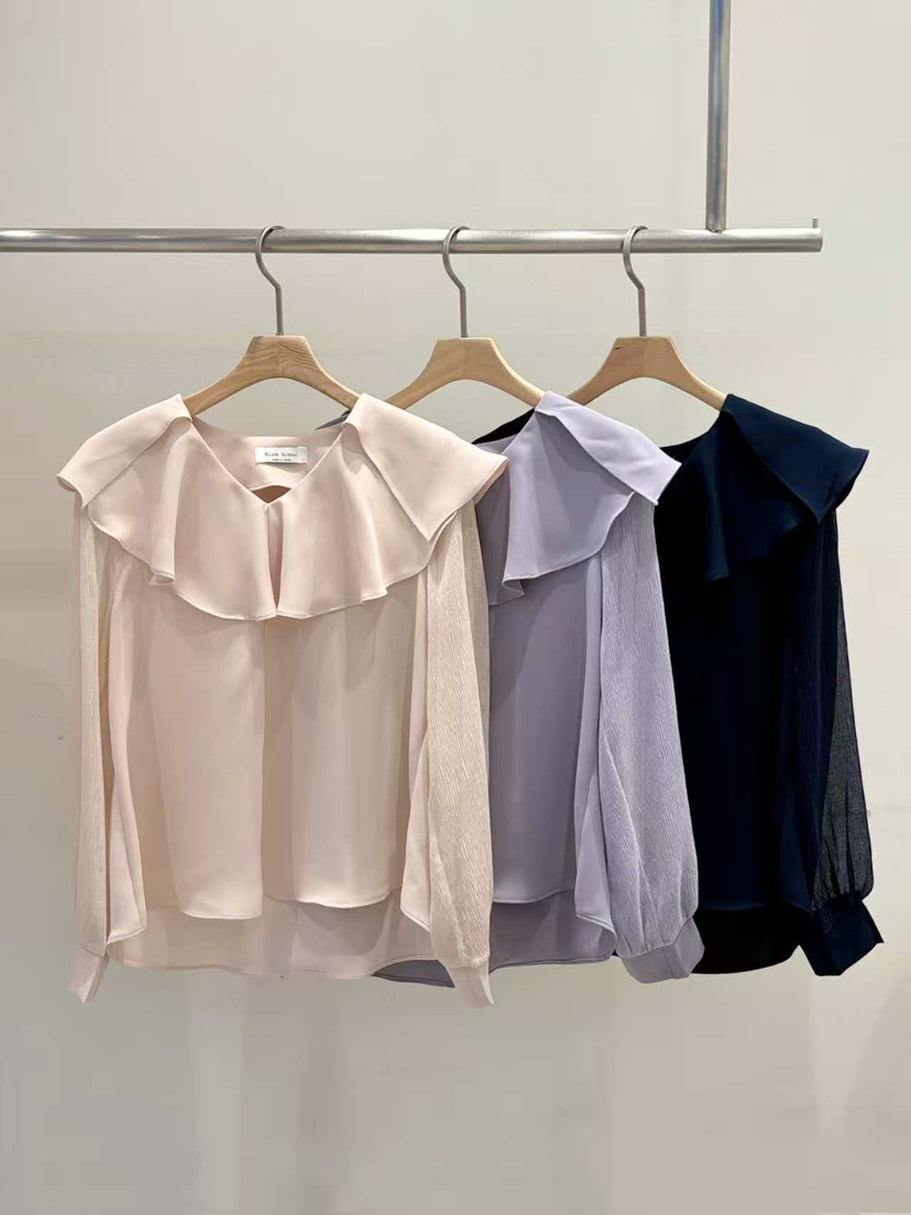 BLUE RIBBON韓國直郵㊣女士新款真品職業熱賣時尚襯衫蕾絲衫BLUE RIBBON襯衫/蕾絲衫
