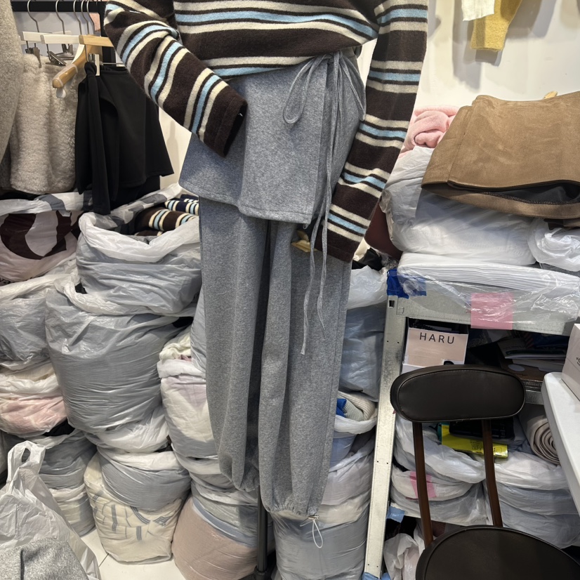 HARU韓國直郵㊣女士新款真品25秋冬推薦休閑熱賣職業裙褲綁帶HARU裙褲圖色2