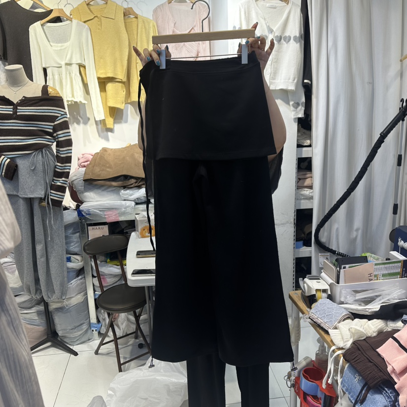 HARU韓國直郵㊣女士新款真品25秋冬推薦休閑熱賣職業裙褲綁帶HARU裙褲圖色3