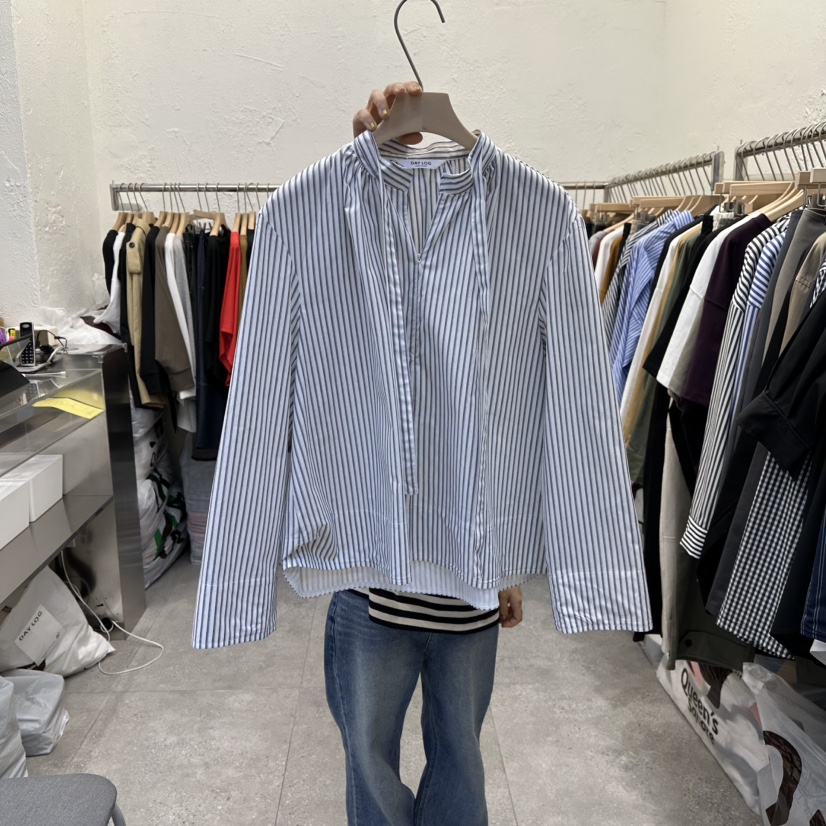 DA YLOG韓國直郵㊣女裝新品休閑人氣時尚推薦25秋冬襯衫蕾絲衫DA YLOG襯衫/蕾絲衫圖色1
