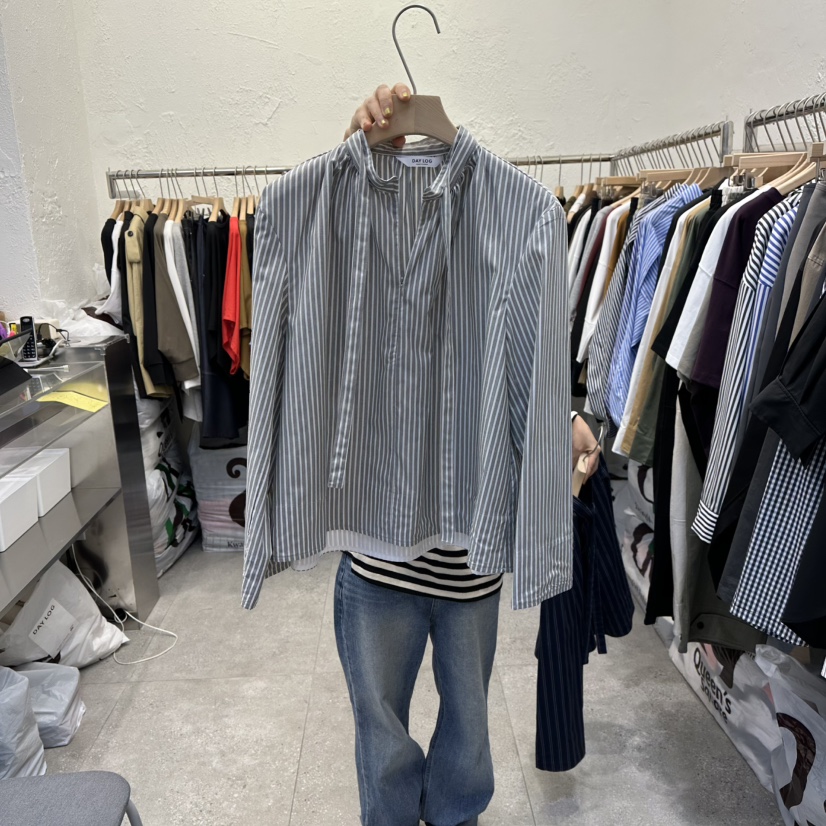 DA YLOG韓國直郵㊣女裝新品休閑人氣時尚推薦25秋冬襯衫蕾絲衫DA YLOG襯衫/蕾絲衫圖色2